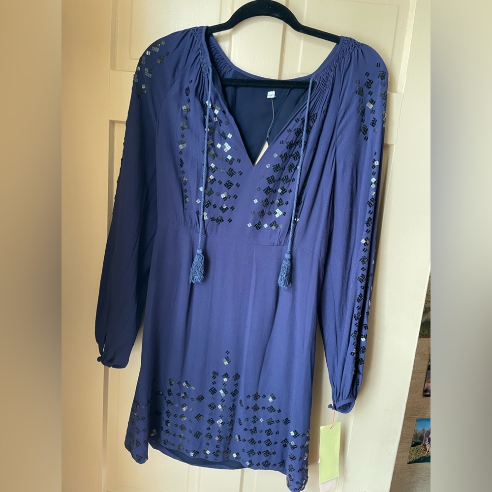 Blue Mini Sequin Dress! Perfect for a special night out or event! NWT!